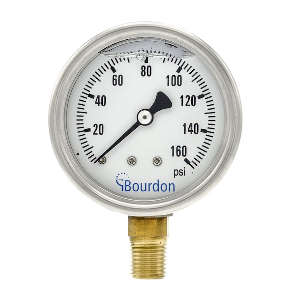 Bourdon 2.5 in. 0/160 PSI 1/4 in. LM MAX3-D52.H22 - main